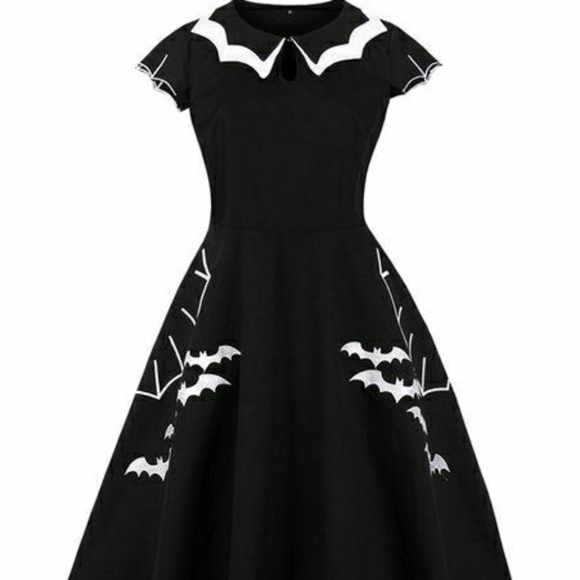 Sucrefas Dresses & Skirts - Sucrefas 1XL Bat A-Line Dress Retro Pinup Goth